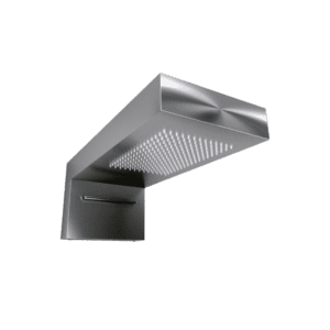 Wall sprinkler with cascade in stainless steel